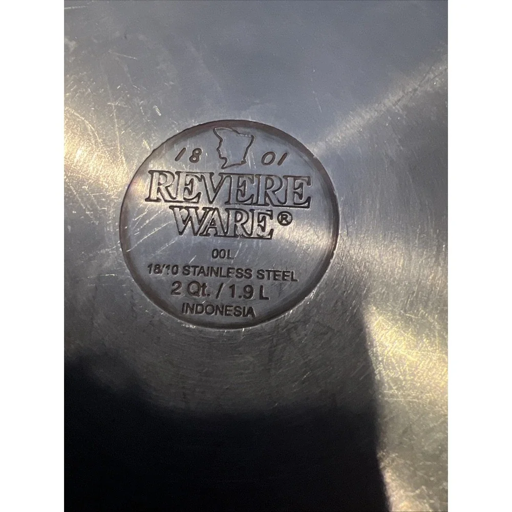 VTG Revere Ware 2qt 1.9L Sauce Pan 18/10 Stainless Steel & Lid Tri-Ply Indonesia